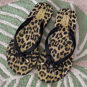 Kate Spade Black and Leopard Women's Sandals